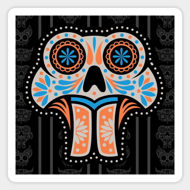 Beaver Sugar Skull Wallpaper Magnet by SteveOdesignz